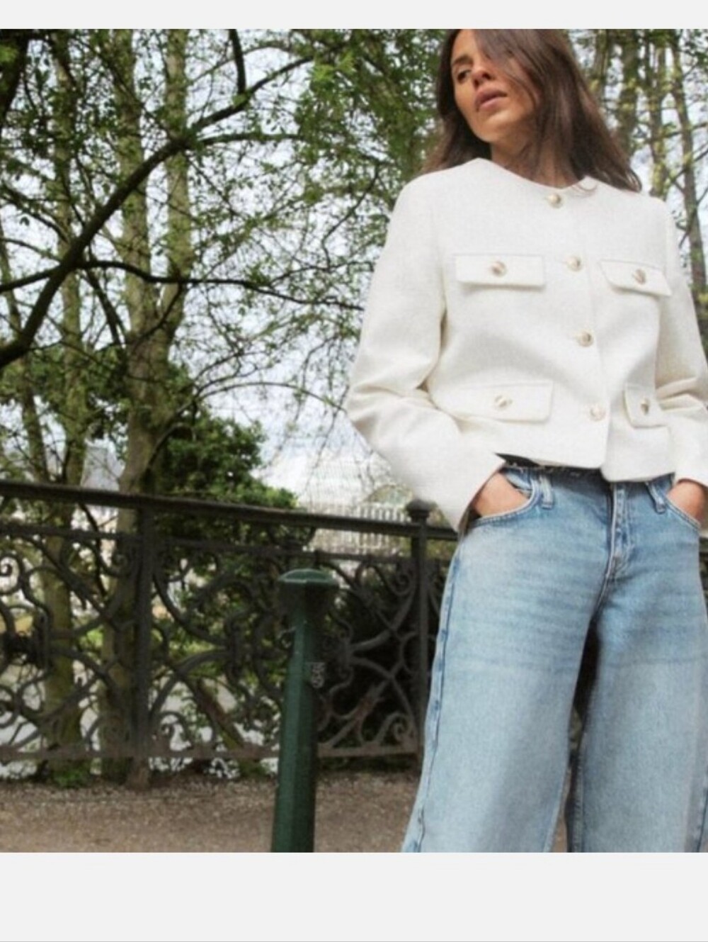 Zara Cropped Button-Front Jacket - Picture 5 of 16
